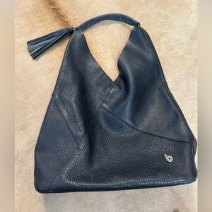 Bon Bonite leather shoulder bag hobo leather bag snakeskin strap fringe tassel